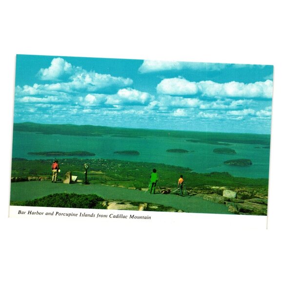 Bar Harbor Porcupine Islands Cadillac Mountain Acadia National Park Postcard - Picture 1 of 2